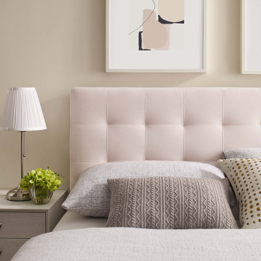 Cleo Biscuit Tufted Performance Velvet Queen Headboard in Pink