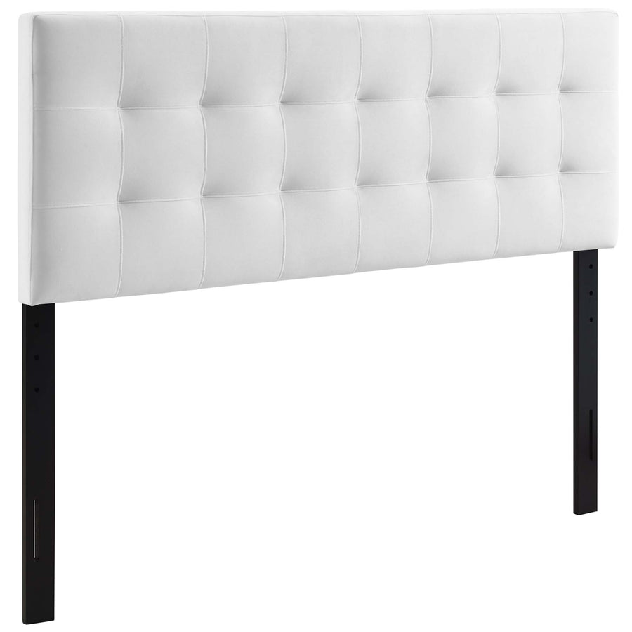 Cleo Biscuit Tufted Performance Velvet Queen Headboard in White