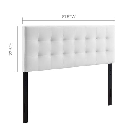 Lily Biscuit Tufted Performance Velvet Queen Headboard in White