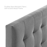 Cleo Biscuit Tufted Performance Velvet King Headboard in Gray