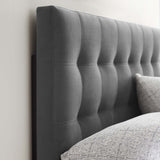 Cleo Biscuit Tufted Performance Velvet King Headboard in Gray