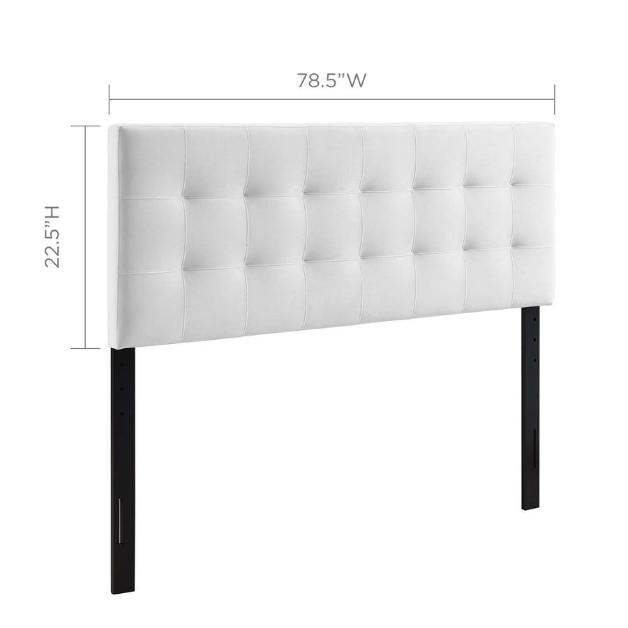 Cleo Biscuit Tufted Performance Velvet King Headboard in White