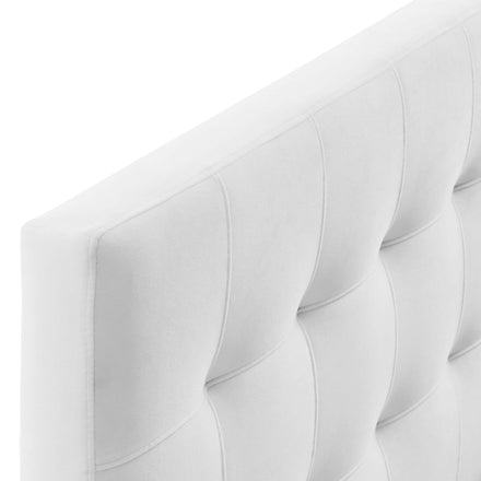 Lily Biscuit Tufted Performance Velvet King Headboard in White