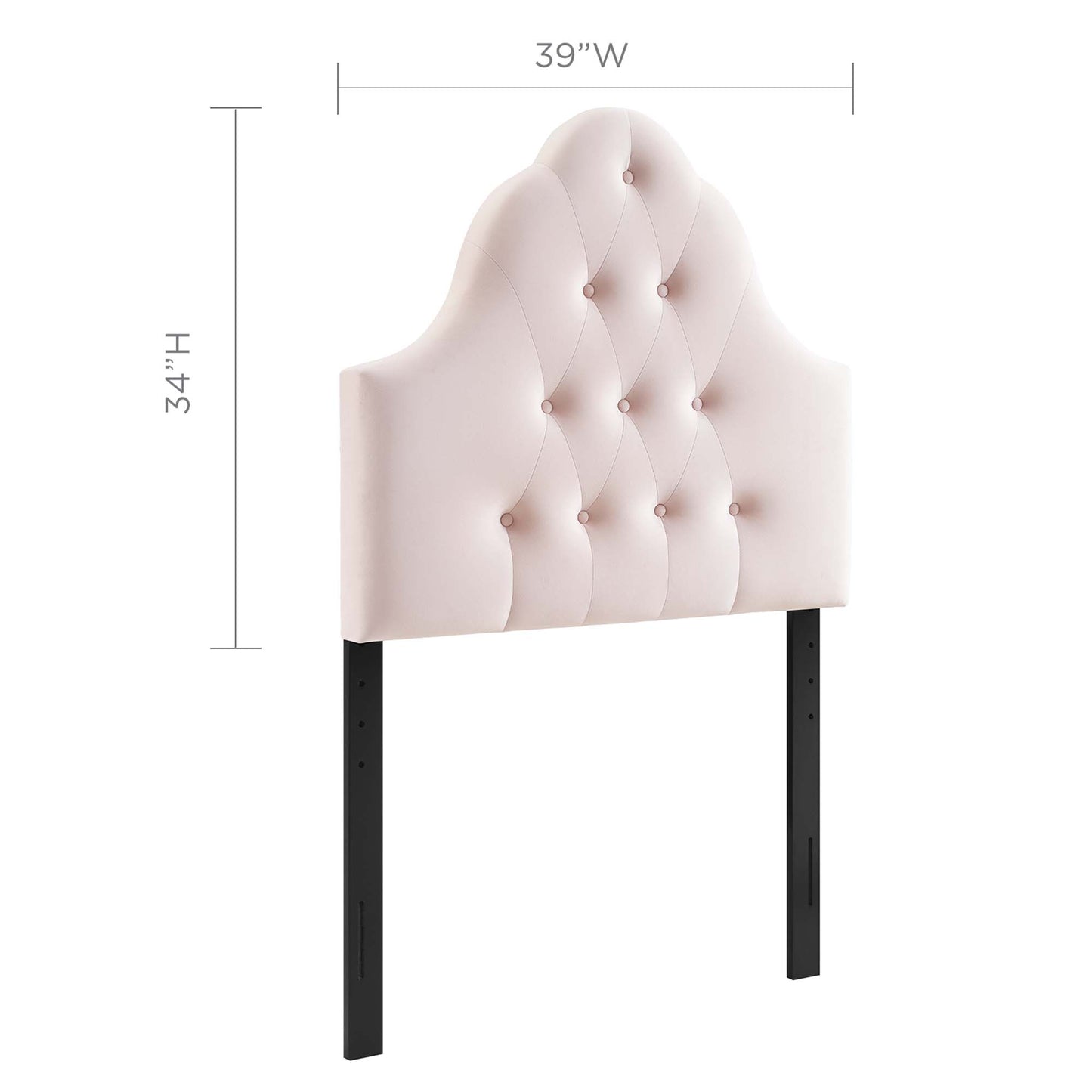 Sovereign Diamond Tufted Performance Velvet Twin Headboard by Furniture For America