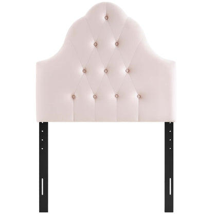 Sovereign Diamond Tufted Performance Velvet Twin Headboard by Furniture For America