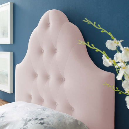 Sovereign Diamond Tufted Performance Velvet Twin Headboard in Pink