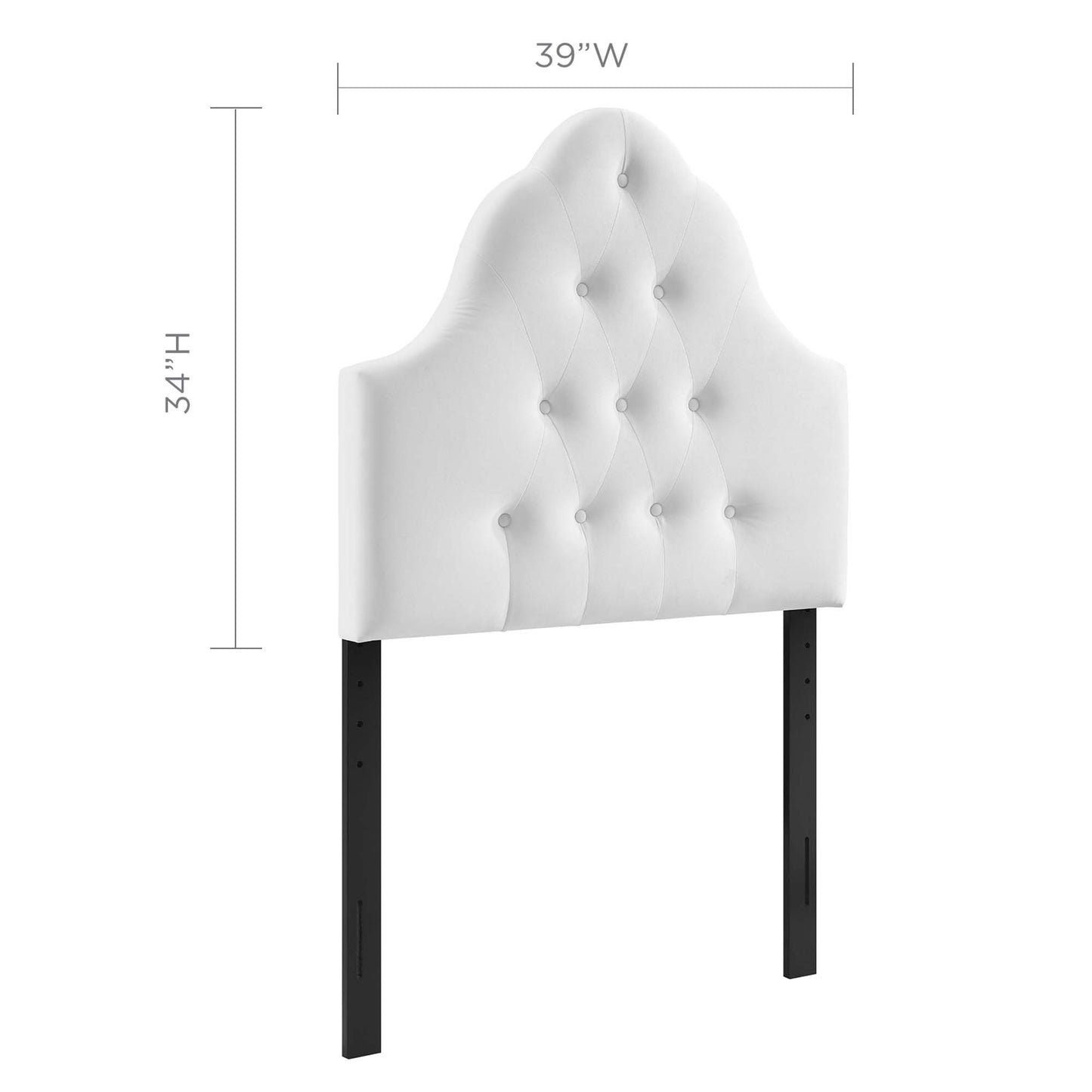 Sovereign Diamond Tufted Performance Velvet Twin Headboard by Furniture For America