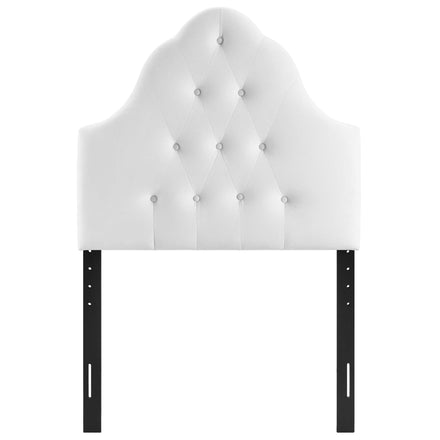 Sovereign Diamond Tufted Performance Velvet Twin Headboard in White