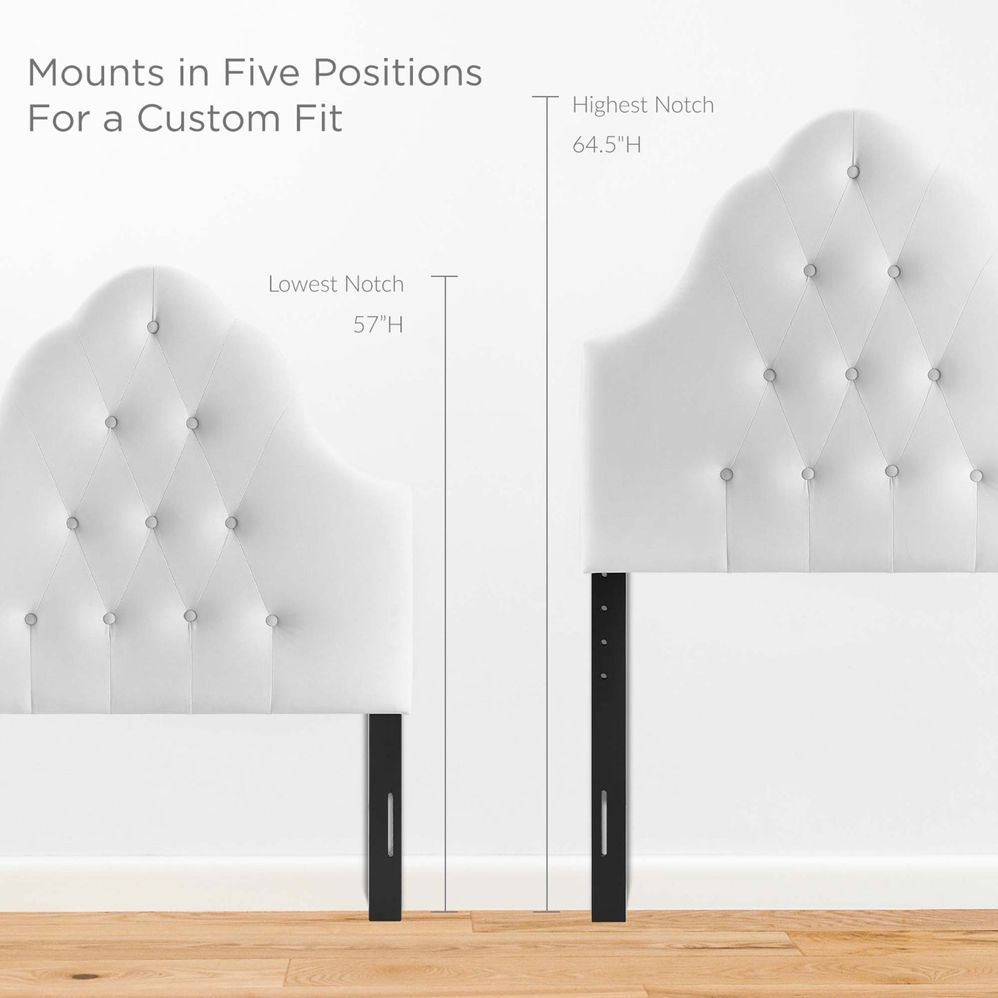 Sovereign Diamond Tufted Performance Velvet Twin Headboard by Furniture For America