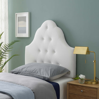 Sovereign Diamond Tufted Performance Velvet Twin Headboard by Furniture For America