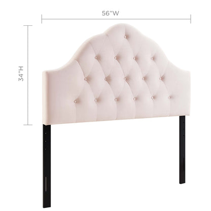 Sovereign Diamond Tufted Performance Velvet Full Headboard by Furniture For America