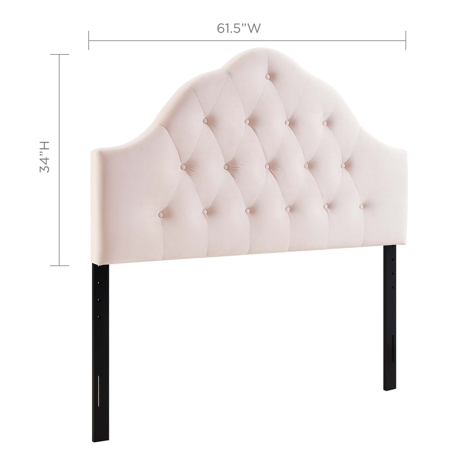 Sovereign Diamond Tufted Performance Velvet Queen Headboard by Furniture For America