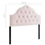Semillon Diamond Tufted Performance Velvet Queen Headboard in Pink