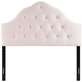 Semillon Diamond Tufted Performance Velvet Queen Headboard in Pink