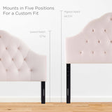 Semillon Diamond Tufted Performance Velvet Queen Headboard in Pink