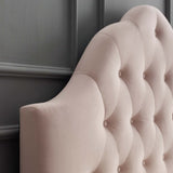 Semillon Diamond Tufted Performance Velvet Queen Headboard in Pink