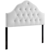 Semillon Diamond Tufted Performance Velvet Queen Headboard in White