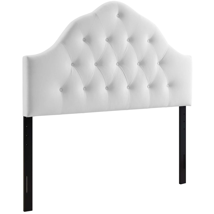 Semillon Diamond Tufted Performance Velvet Queen Headboard in White