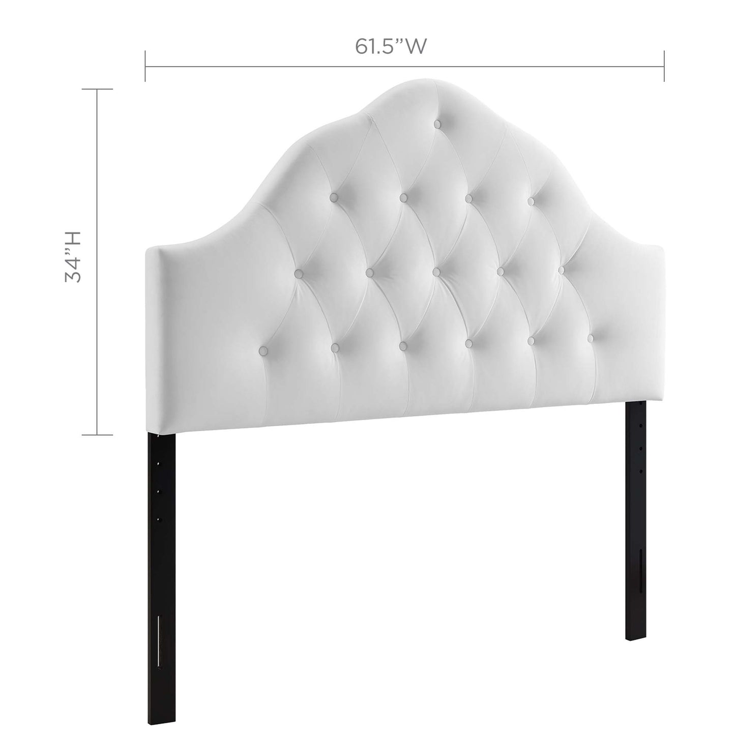 Sovereign Diamond Tufted Performance Velvet Queen Headboard by Furniture For America