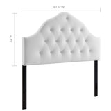 Semillon Diamond Tufted Performance Velvet Queen Headboard in White