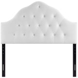 Semillon Diamond Tufted Performance Velvet Queen Headboard in White