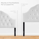 Semillon Diamond Tufted Performance Velvet Queen Headboard in White