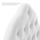 Semillon Diamond Tufted Performance Velvet Queen Headboard in White