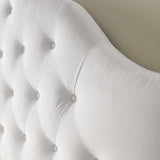Semillon Diamond Tufted Performance Velvet Queen Headboard in White