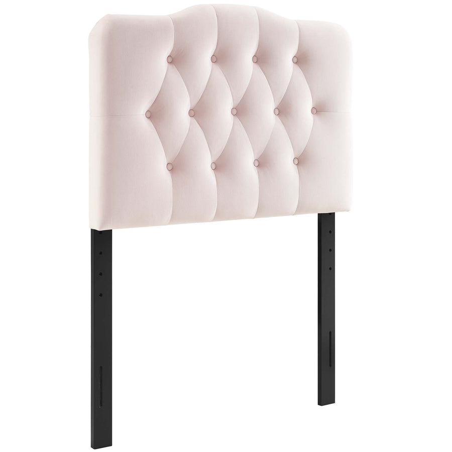 Sage Diamond Tufted Performance Velvet Twin Headboard in Pink