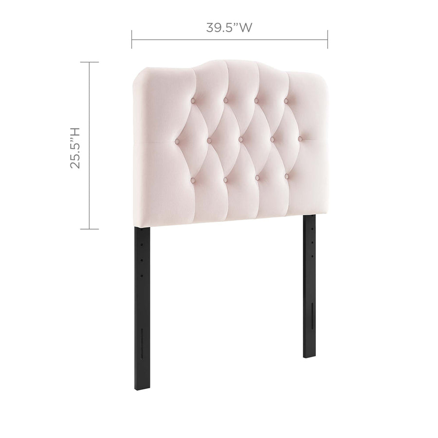 Sage Diamond Tufted Performance Velvet Twin Headboard in Pink