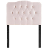 Sage Diamond Tufted Performance Velvet Twin Headboard in Pink