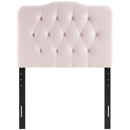 Annabel Diamond Tufted Performance Velvet Twin Headboard by Furniture For America