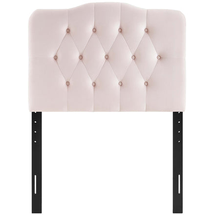 Annabel Diamond Tufted Performance Velvet Twin Headboard in Pink