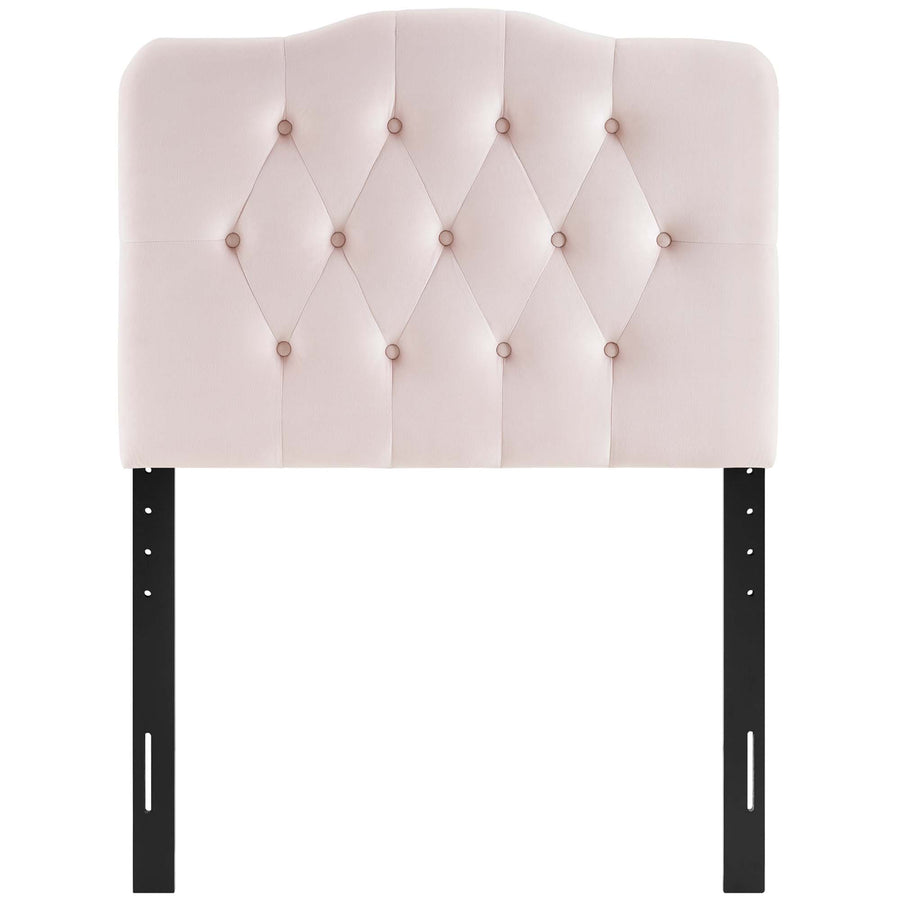 Sage Diamond Tufted Performance Velvet Twin Headboard in Pink