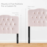 Sage Diamond Tufted Performance Velvet Twin Headboard in Pink