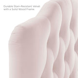 Sage Diamond Tufted Performance Velvet Twin Headboard in Pink