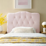 Sage Diamond Tufted Performance Velvet Twin Headboard in Pink
