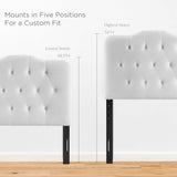 Sage Diamond Tufted Performance Velvet Twin Headboard in White