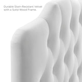 Sage Diamond Tufted Performance Velvet Twin Headboard in White