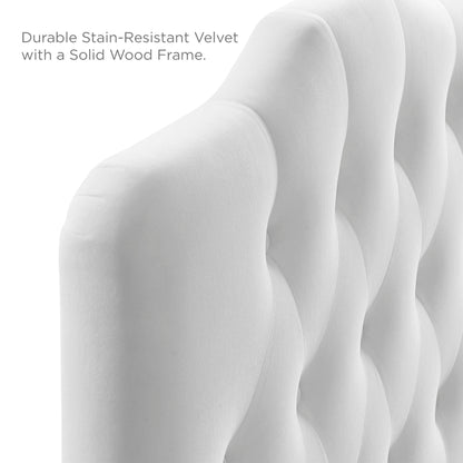 Annabel Diamond Tufted Performance Velvet Twin Headboard by Furniture For America