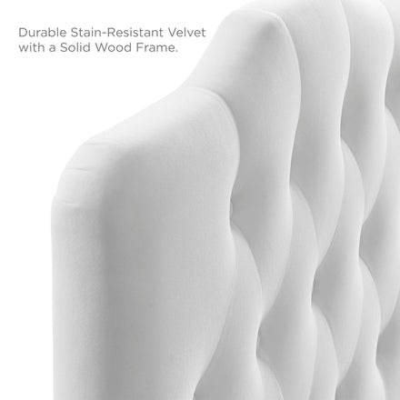Annabel Diamond Tufted Performance Velvet Twin Headboard in White