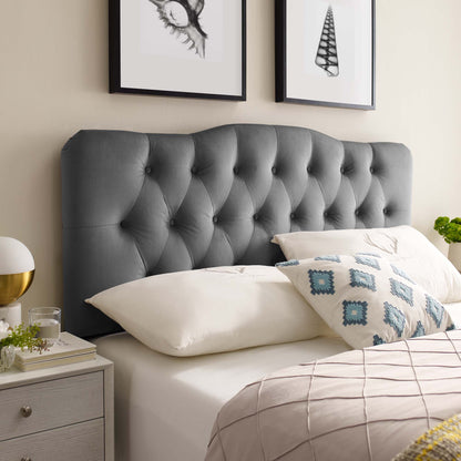 Annabel Diamond Tufted Performance Velvet King Headboard by Furniture For America
