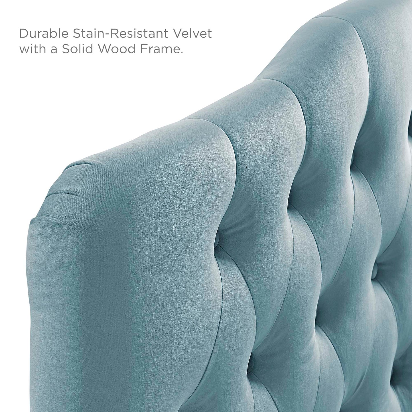 Annabel Diamond Tufted Performance Velvet King Headboard by Furniture For America