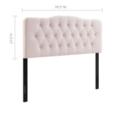 Sage Diamond Tufted Performance Velvet King Headboard in Pink