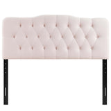 Sage Diamond Tufted Performance Velvet King Headboard in Pink