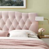 Sage Diamond Tufted Performance Velvet King Headboard in Pink