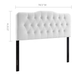 Sage Diamond Tufted Performance Velvet King Headboard in White
