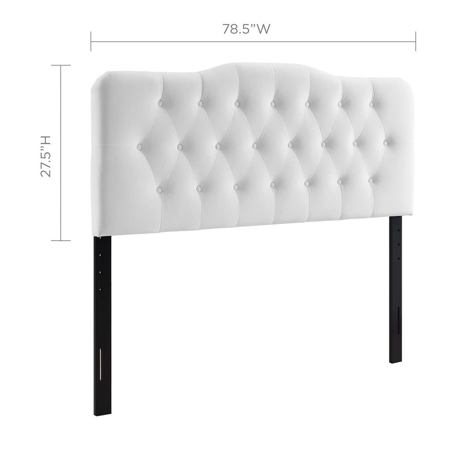 Sage Diamond Tufted Performance Velvet King Headboard in White