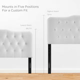 Sage Diamond Tufted Performance Velvet King Headboard in White