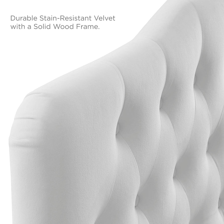 Sage Diamond Tufted Performance Velvet King Headboard in White